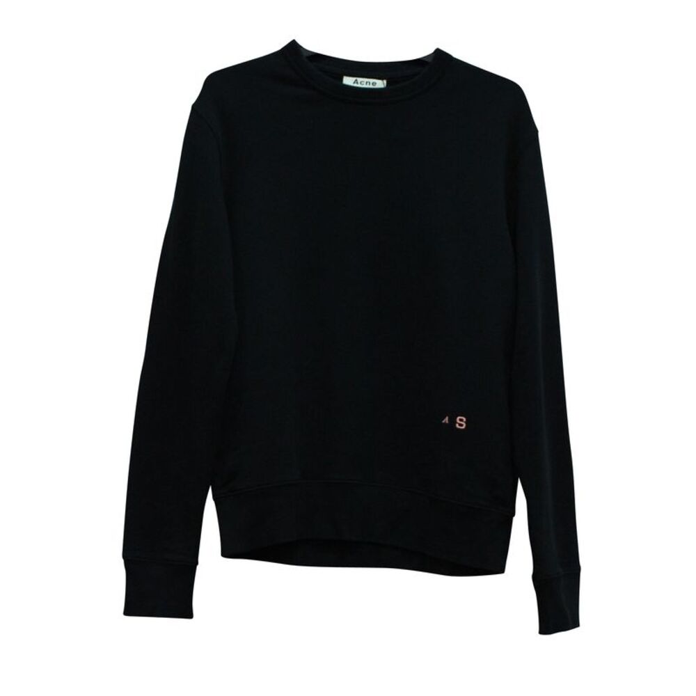 Acne Studios Faise Crewneck Sweater in Black Cotton
